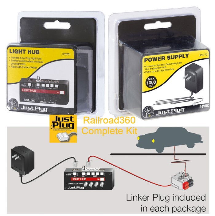 Light Hub & Power Supply for JUST PLUG Lighting System-WoodlandScenics 5701+5770 - ModelsPower