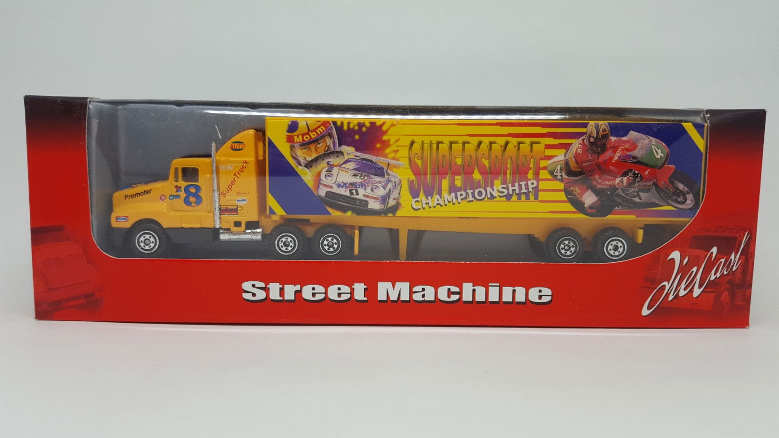 ProEngine 1/87 HO Scale LH Tractor w/MOBM SuperSport Championship Racing Trailer - ModelsPower