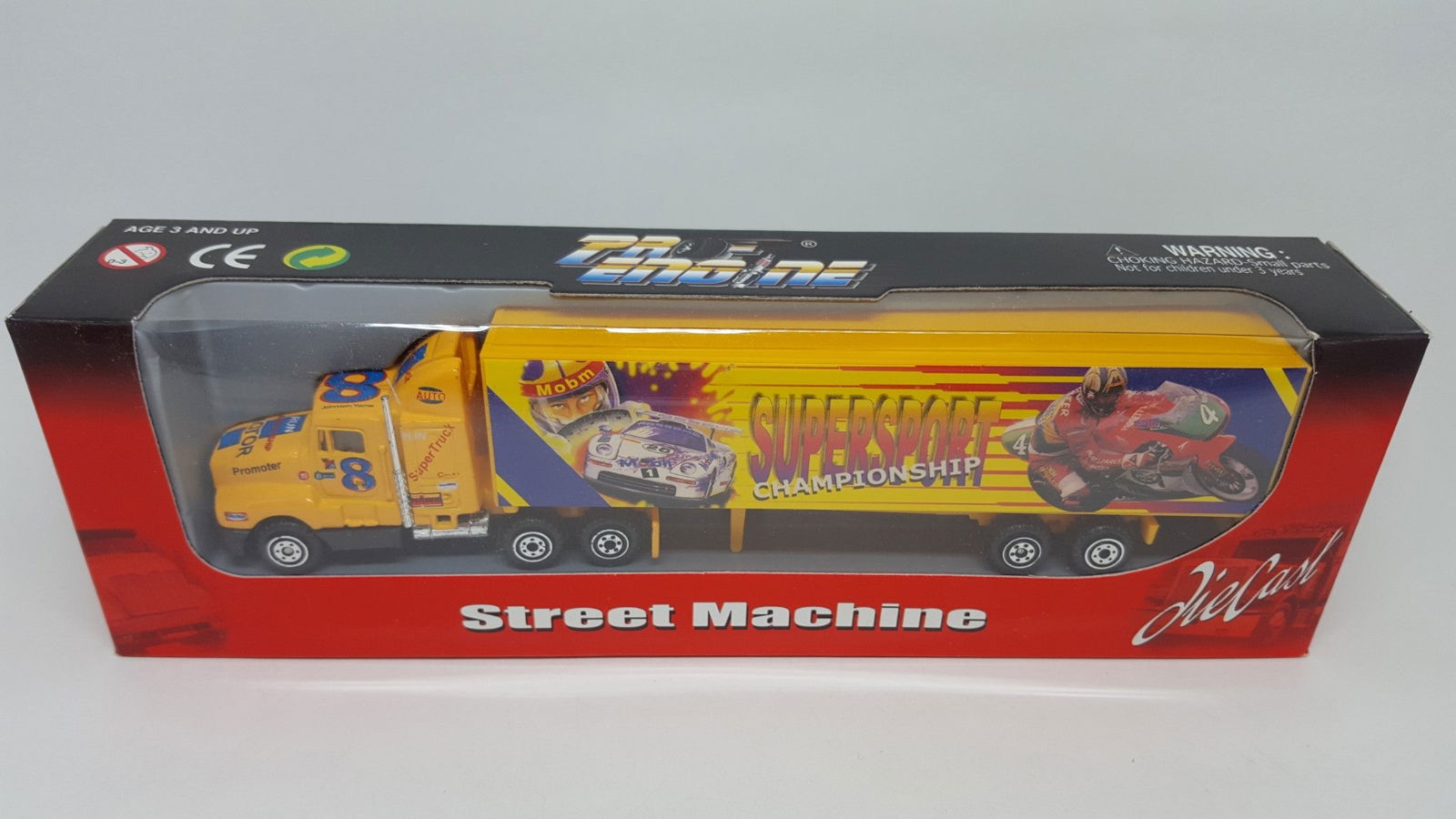 ProEngine 1/87 HO Scale LH Tractor w/MOBM SuperSport Championship Racing Trailer - ModelsPower