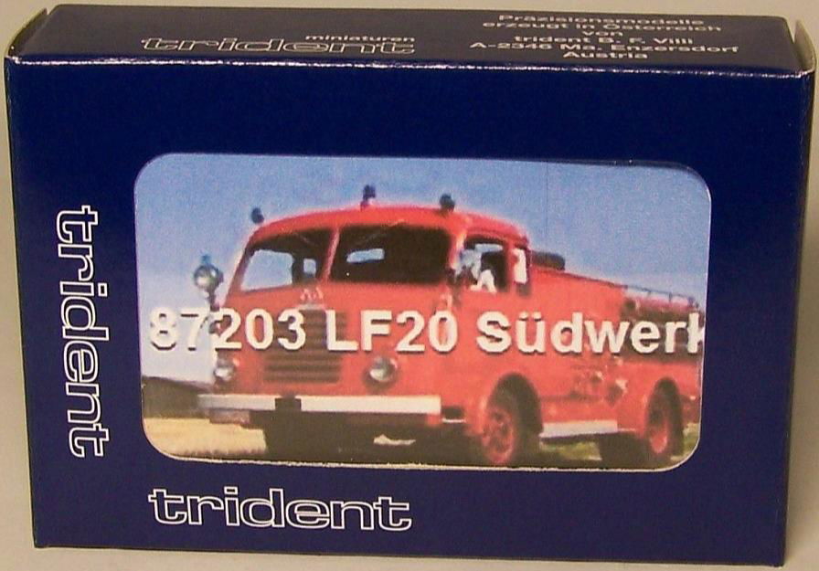 Trident Military HO 1/87 German Sudwerke/Metz "Krupp" LF20 Fire Truck Resin Kit - ModelsPower