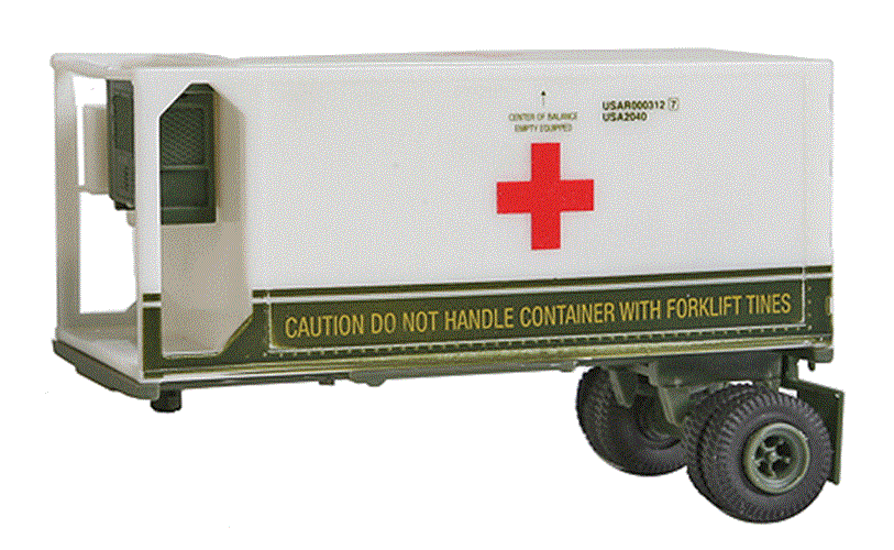 Trident 1/87 HO 90362 US / NATO Milvan Medical Corps 20' Refrigerated Container - ModelsPower