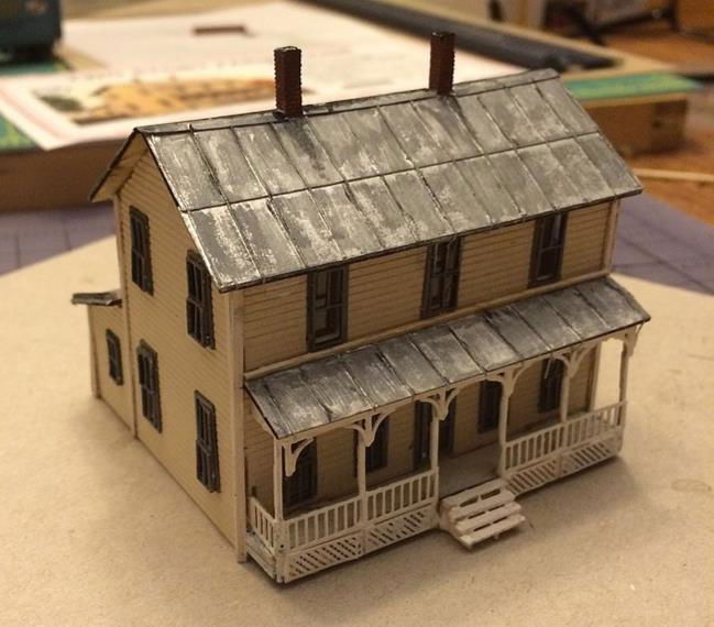 American Model Builders N 1/160 Scale TWO-STORY FARMHOUSE W/PORCH -LASERkit Wood - ModelsPower