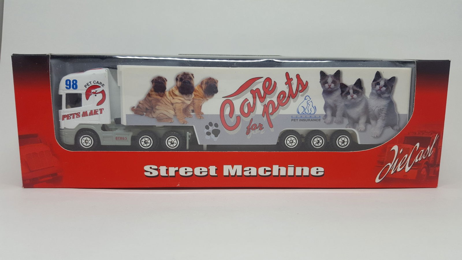 ProEngine Street Machine 1/87 HO Diecast LH Tractor w/ Pets Mart Racing Trailer - ModelsPower