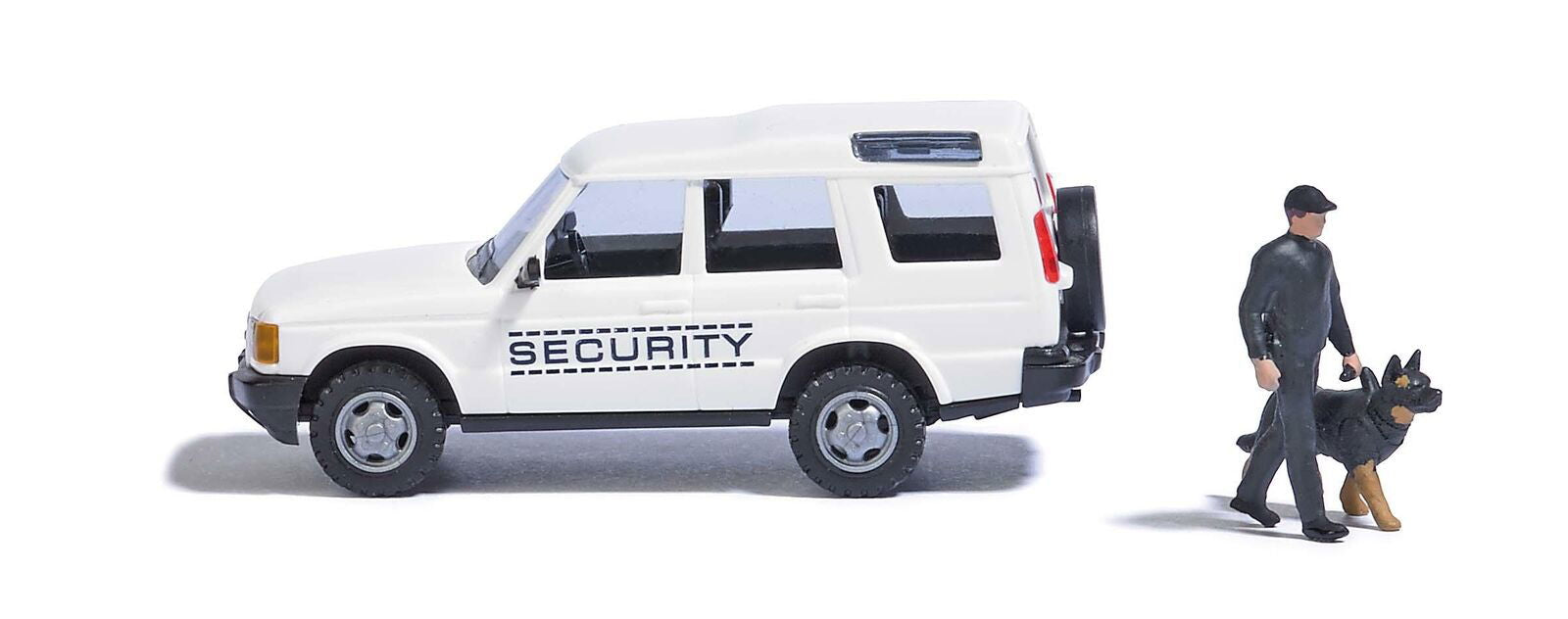 Busch 1/87 HO Scale K9 Security w/Policeman Dog Land Rover Discovery -Action Set - ModelsPower