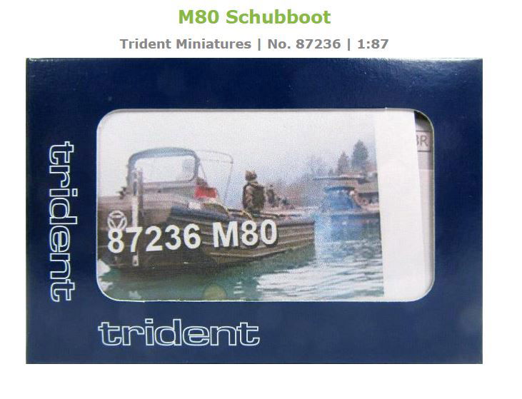 Trident Military HO 1/87 Scale M80 SCHUBBOOT Push/Relapsing Boat Resin Kit 87236 - ModelsPower