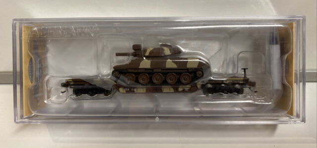 Bachmann N 1/160 US ARMY 52' Center-Depressed Flatcar w/Sheridan Tank Camouflage - ModelsPower