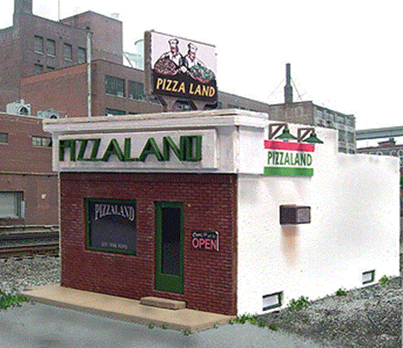 BLAIR LINE 1/87 HO Scale THE SOPRANOS' PIZZALAND w/Signs, Laser-Cut Wood Kit 196 - ModelsPower