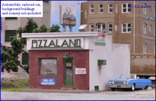 BLAIR LINE 1/87 HO Scale THE SOPRANOS' PIZZALAND w/Signs, Laser-Cut Wood Kit 196 - ModelsPower