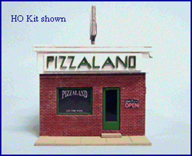 BLAIR LINE 1/87 HO Scale THE SOPRANOS' PIZZALAND w/Signs, Laser-Cut Wood Kit 196 - ModelsPower