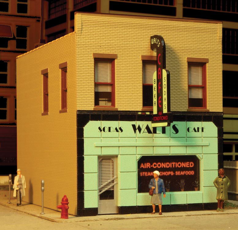 City Classics 1/87 HO Scale 1930s MAIN STREET CAFE w/Store Window Signs & Decals - ModelsPower