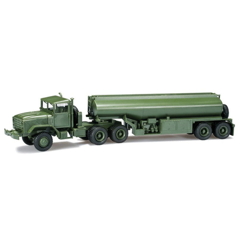 HERPA MiniTanks 1/87 HO Scale Military M931 Semi Tractor w/ Tank Trailer 744492 - ModelsPower