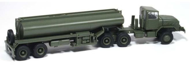 HERPA MiniTanks 1/87 HO Scale Military M931 Semi Tractor w/ Tank Trailer 744492 - ModelsPower