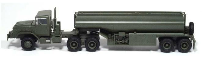 HERPA MiniTanks 1/87 HO Scale Military M931 Semi Tractor w/ Tank Trailer 744492 - ModelsPower