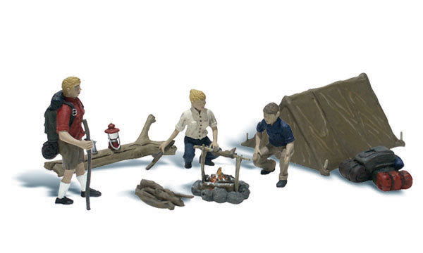 Woodland Scenics 1/87 HO Scale CAMPERS w/Tent & Accessories Scenic Accents A1917 - ModelsPower