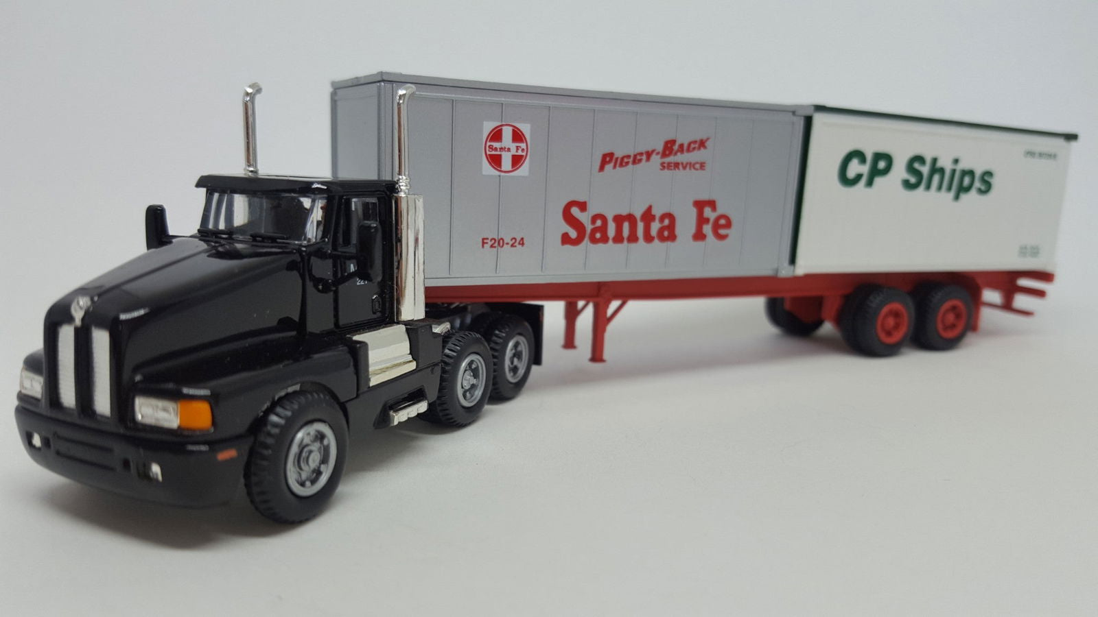 Model Power 22003 HO 1/87 ATSF SANTA FE CP SHIPS SH Tractor w/Two 20' Containers - ModelsPower