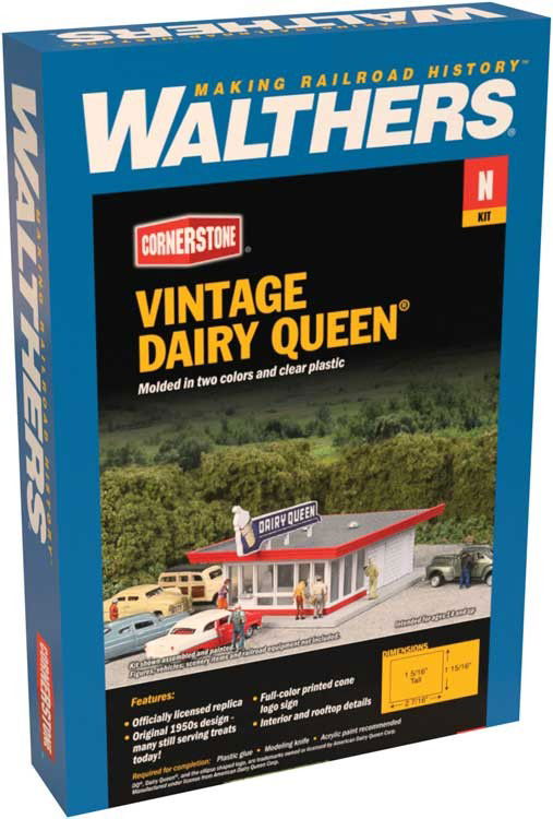 WALTHERS Cornerstone 933-3845 N Scale VINTAGE DAIRY QUEEN drive-in restaurant - ModelsPower