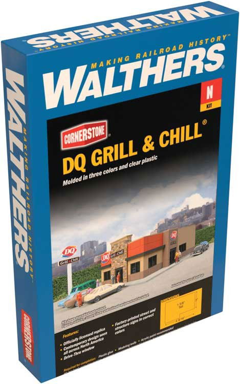 WALTHERS Cornerstone 933-3846 N Scale DQ GRILL & CHILL RESTAURANT KIT Drive-thru - ModelsPower