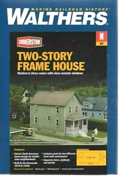 WALTHERS Cornerstone 933-3888 N Scale TWO-STORY FRAME HOUSE front walls+porches - ModelsPower