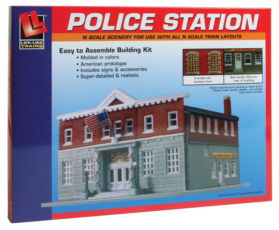 WALTHERS Life-Like 433-7481 N Scale 5TH PRECINCT POLICE STATION KIT +accessories - ModelsPower