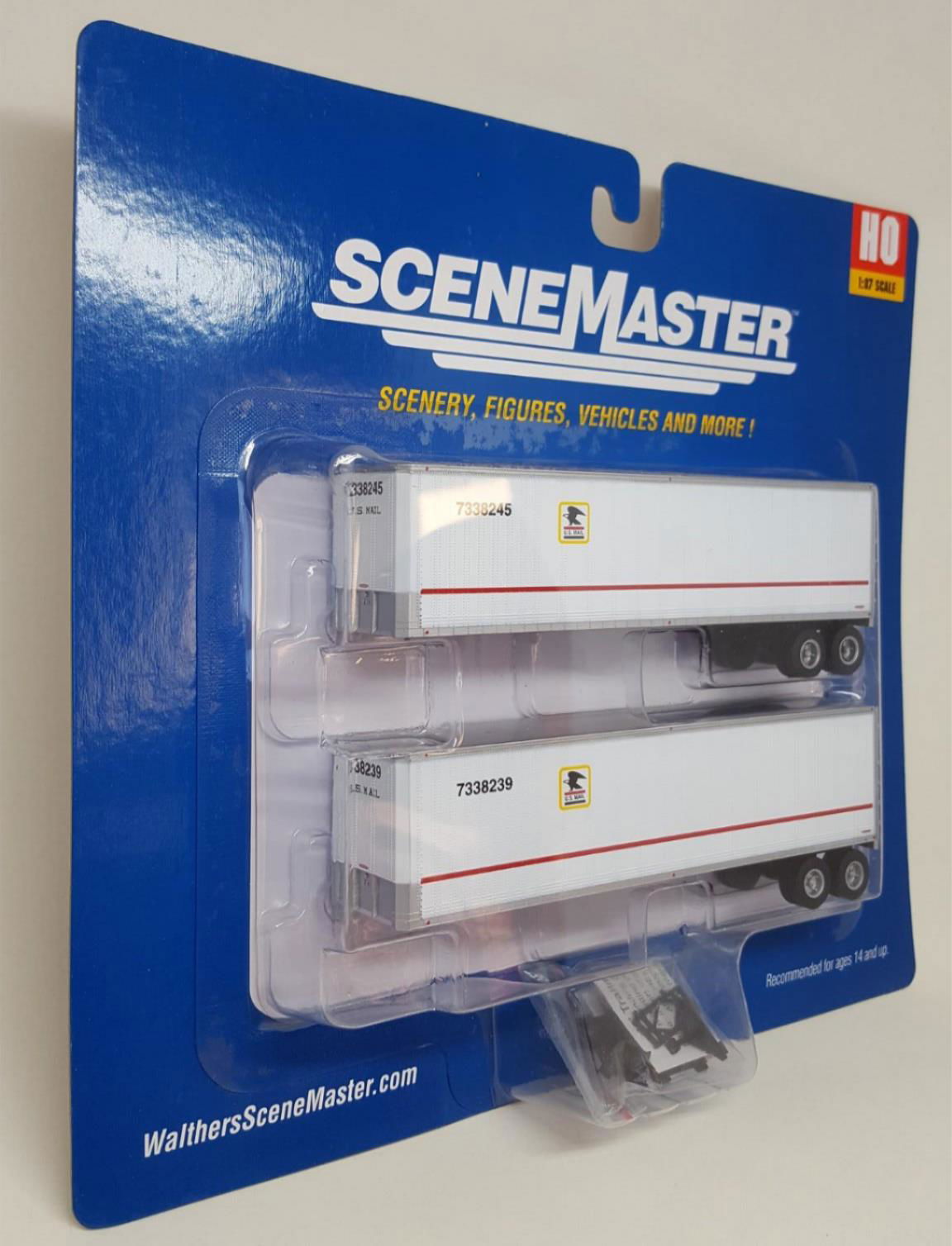 Walthers SceneMaster HO Scale USPS Postal Service 40' Trailmobile Trailer 2-Pack - ModelsPower